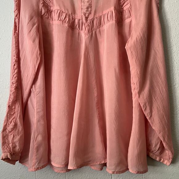 J. Jill Womens Babydoll Top Petite M Puff Sleeve Fairy Cottagecore Boho Chic - Picture 8 of 12